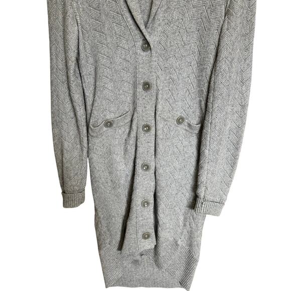L'Agence Emelia Cardigan Chevron Knit Button Front Wool Blend Gray Size XS - Picture 6 of 13